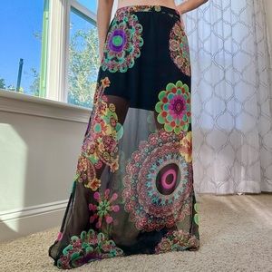 Sheer maxi skirt